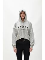 Hoodloom Μπλούζα Φούτερ Crop με Κουκούλα&Τύπωμα